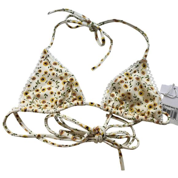 SOLID & STRIPED SIZE XSMALL THE PARKER BIKINI TOP SUNFLOWER PRINT NEW - Picture 5 of 9